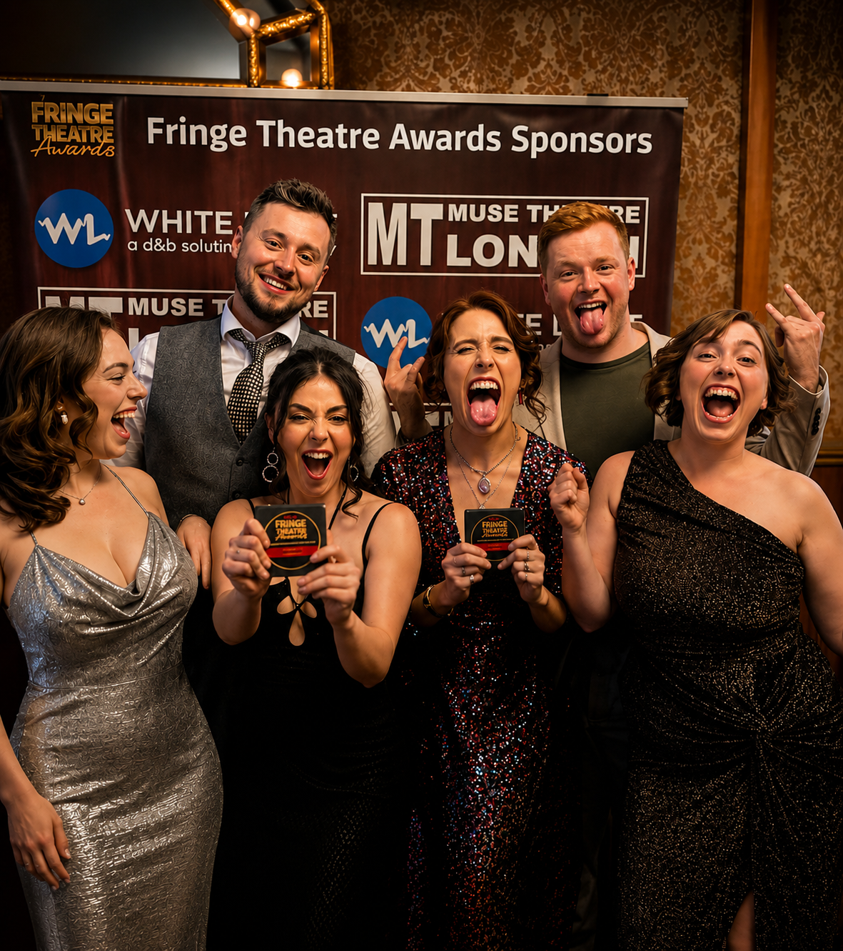 Electric Press celebrating at the Fringe Theatre Awards